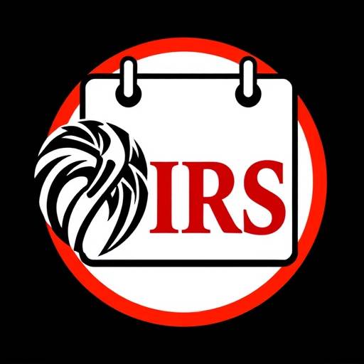 Illustration of a stylized calendar with an IRS logo