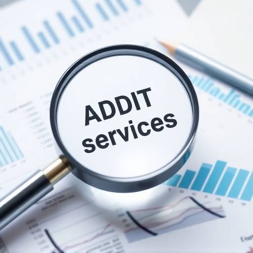 Magnifying glass examining financial documents, illustrating auditing services.